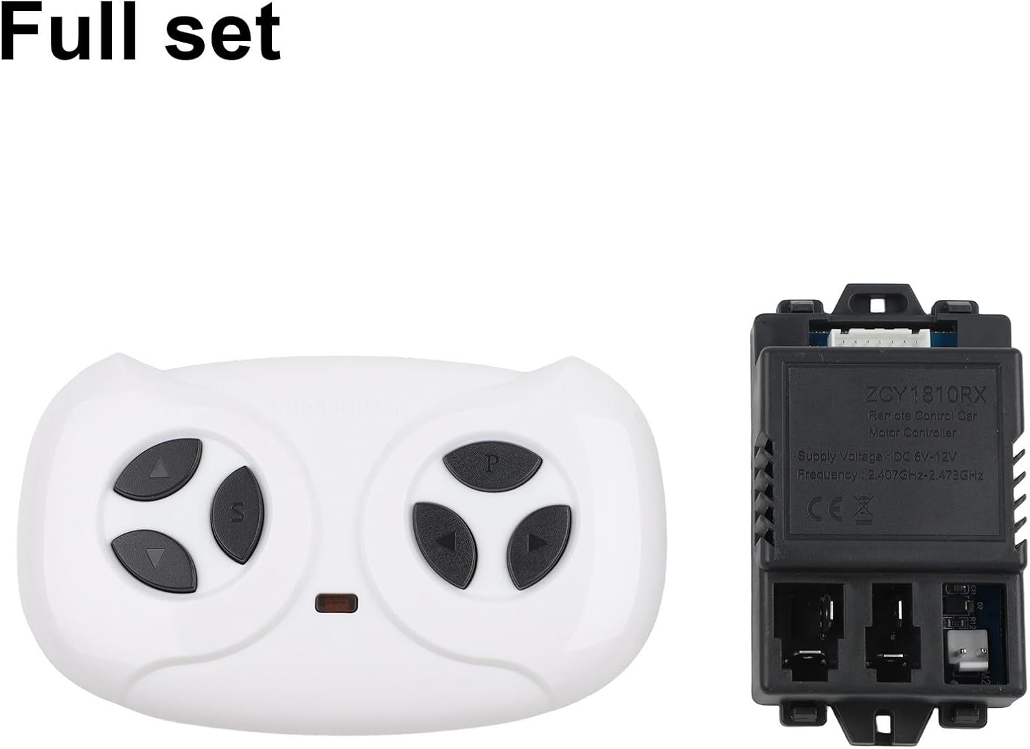 JR1810RX 7 Pin Receiver for Ride On Car, 6-12V 2.4G Remote Control System with Slow Function, Replacement Controller Part for Childrens Battery(full set)