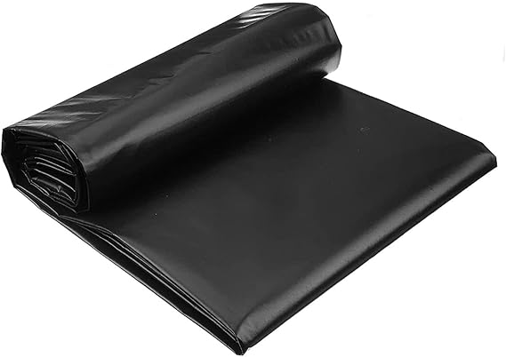 Image JNNWQ 0.4mm Thick Pond Liner HDPE Fish Pond Liner for Water Gardens, Fountain, Koi Ponds Heat Resistant Aging Resistant Pond Skins (Color : Black, Size : 6x8m)