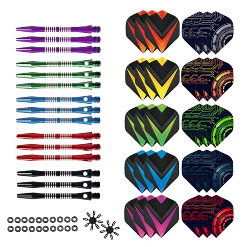 HEEZOU Juego Plumas Y Vástagos Dardos Vástagos Dardos Profesionales Accesorios para Dardos Juegos Accesorios Universales para Dardos Vástagos Dardos Aluminio