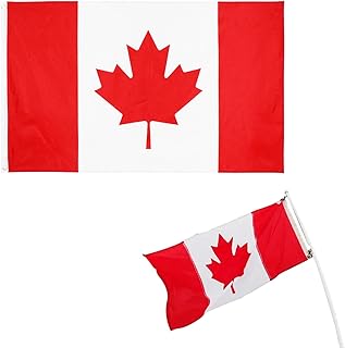 علم كندا فاخر، اعلام كندية وطنية من البوليستر مع حلقات نحاسية، 3 × 5 قدم درابو كندا للاماكن الخارجية والداخلية