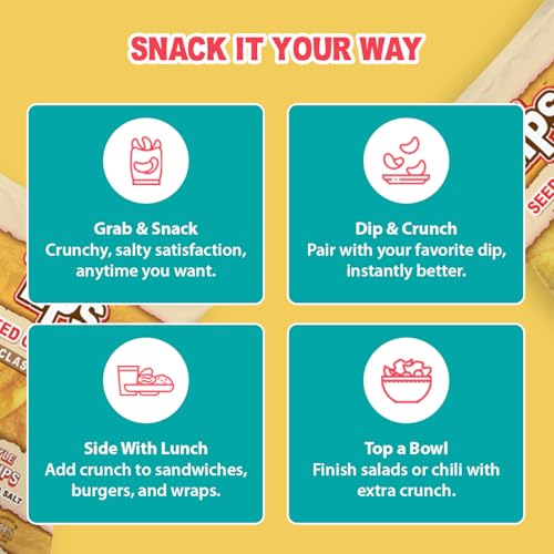 Image of TIPS Potato Chips - Snack Pack - Tallow Cooked - Seed Oil Free & Gluten Free - Kettle Style Potato Chips Made with Potatoes, Beef Tallow, and Sea Salt (5oz 4 Pack, Sea Salt)