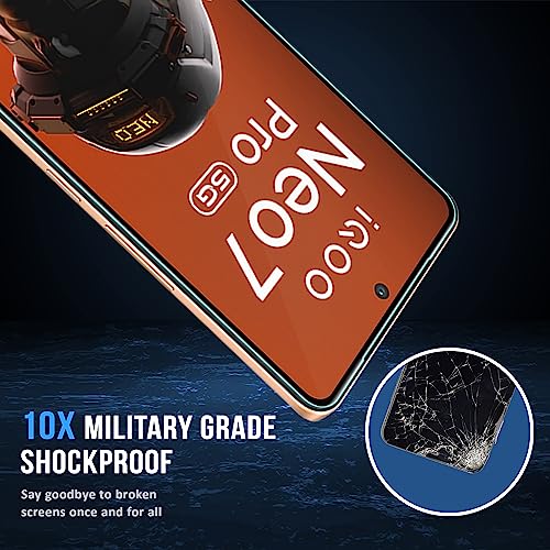 Image of FIRST MART Tempered Glass for iQOO Neo 7 Pro, Neo 7, iQOO 11 and 9T, 9H 0.3 mm Full-Glue Screen Protector with Cable Protector, 3D Edge-to-Edge, HD Clear, Case-Friendly, Black, Pack of 1