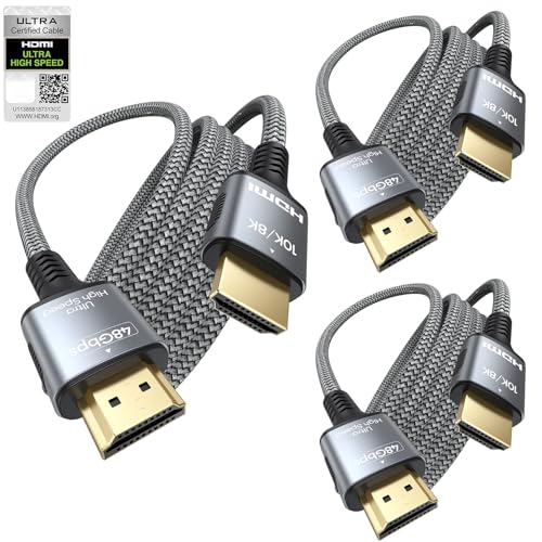 Image of Certified HDMI Cable 6FT 3-Pack,8K HDMI 2.1 Cord for Home Theater