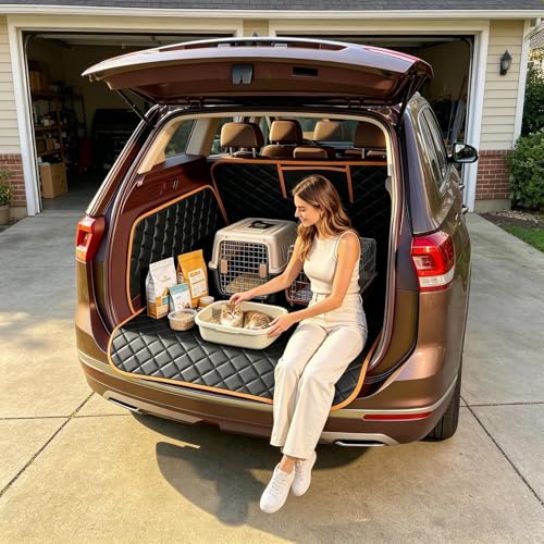 Housse de coffre pour chien protection banquette voiture et tapis de coffre - 2