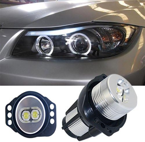 CAMHOHO Canbus 6W Xenon White 6000K Halo Ring LED Marker Angel Eyes for BMW 3 Series 2005-2008 E90 E91 328i 328xi 335i 335xi 325i 325xi 330i 330xi