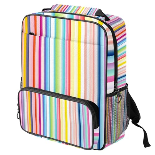 Sac à dos de voyage aux rayures colorées abstraites et format cabine