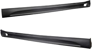 IKON MOTORSPORTS, Side Skirts Compatible with 2010-2014 VW Golf, RG Style Unpainted Black Poly-Urethane Rocker Panel Extension Bottom Line Lip, 2011 2012 2013