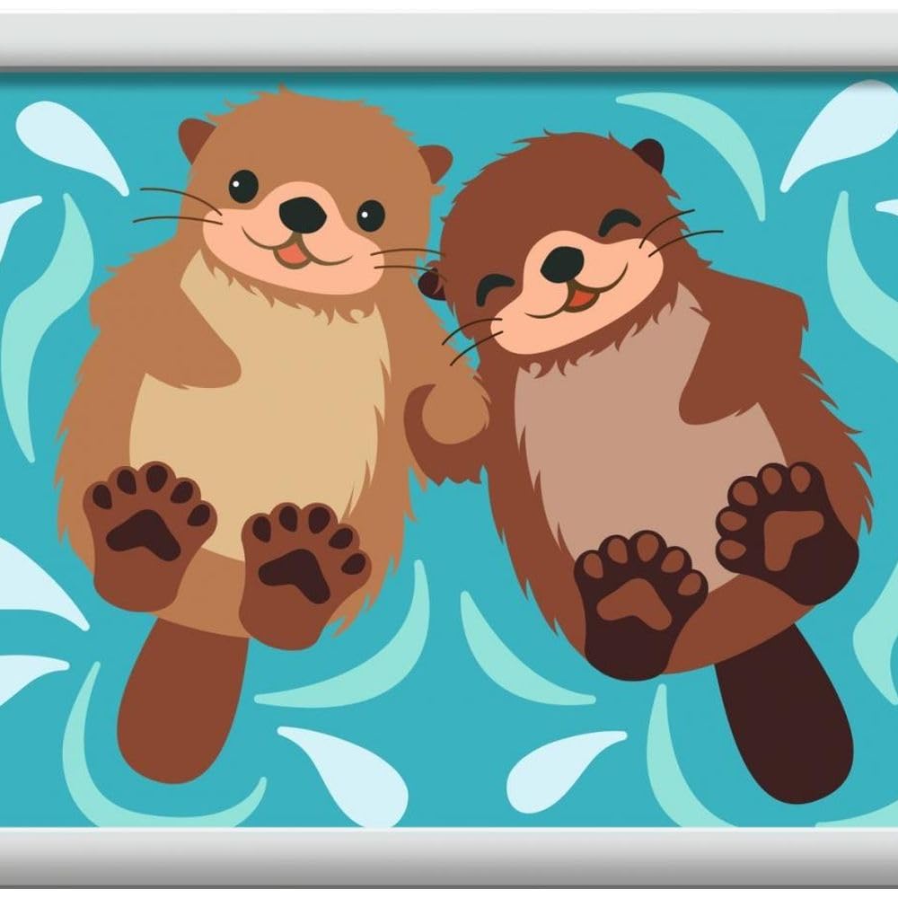 Ravensburger - CreArt E Series - Smiling Beavers | Paint By Numbers | Paint Kit | Measures 14 x 19 | Games Kids 7 Years | Gift Ideas | Gift Child 7 Years