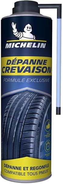MICHELIN Répare-Crevaison 500ml – Bombe Anti-crevaison Voiture, SUV, Utilitaire, Caravane, réparation et regonflage instantané sans démontage, Tous pneus Jusqu’à 245 mm, Formule brevetée - 2
