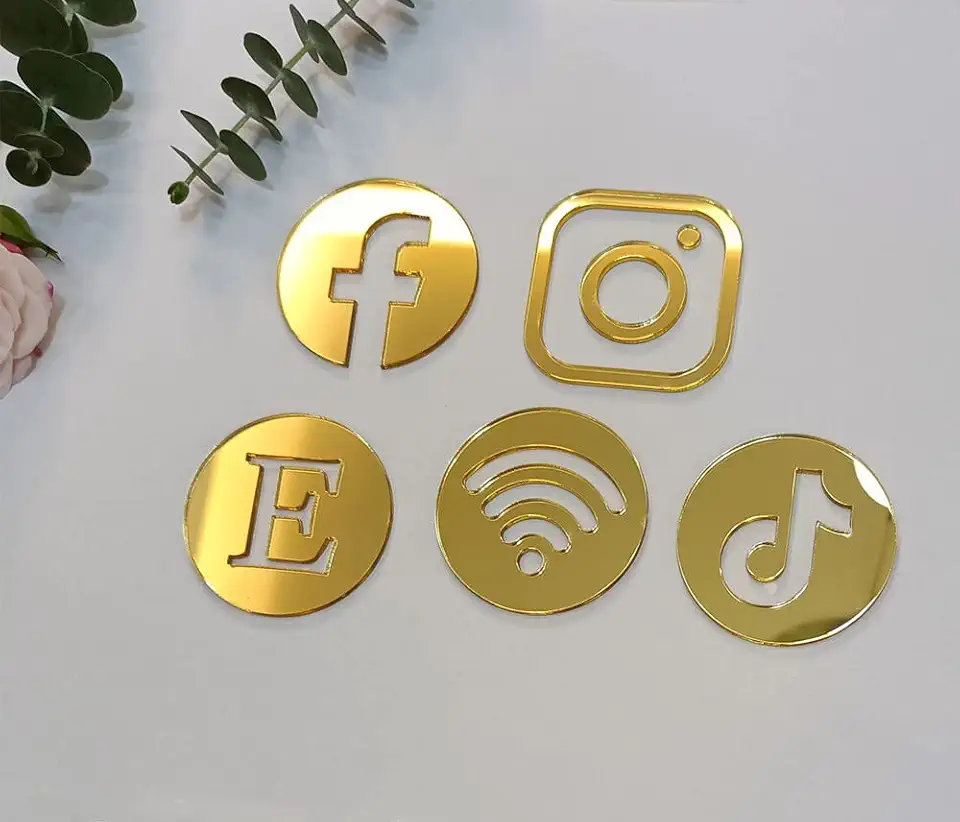 Acrylic Social Media Icons,PMMA Social Media Sign Sticker,Acrylic...
