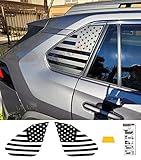 Xinghe for Toyot@ Rav4 2019-2025, Rear Side Window American Flag Decals, Matte Black USA Flag Decal for Truck Window, for Rav4 Accessories