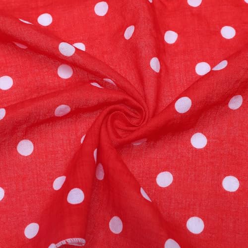 Women's Polka Dots Printed Blended Cotton Scarves, 1950s Retro Small Square Headscarf Neckerchief4