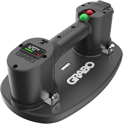 Miniatura 8 de GRABO Levantador de ventosa al vacío eléctrico profesional de 375 libras de carga máxima para paneles de yeso de madera, herramienta de elevación