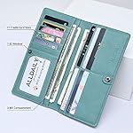 Alldaily Ultra Slim Thin Women Wallet RFID Blocking Credit Card Holder Bifold Long Ladies Billfold (Purist Blue) - Image 3