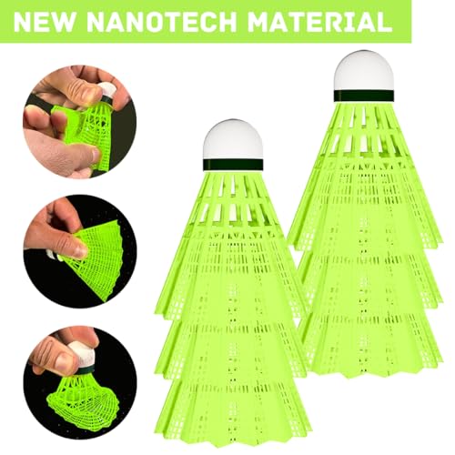 YSYONM Badminton shuttlecocks Birdies 6 Pcs Plastic Nylon Badminton Birdie Ball Set Shuttlecocks for Badminton Outdoor Indoor - Thumbnail 3