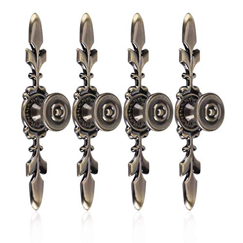 Fdit Juego de 4 pomos de puerta de estilo vintage para muebles, cajones, armarios, con tornillos