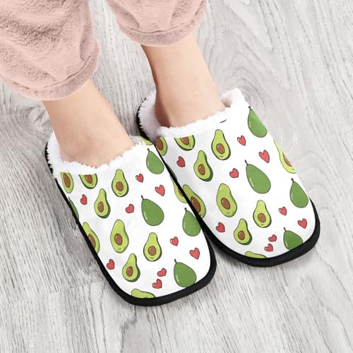Avocado Red Heart Cartoon Slippers For Women Men Soft Memory Foam Non-Slip Fruit Winter Indoor House Shoes Travel Slipper4