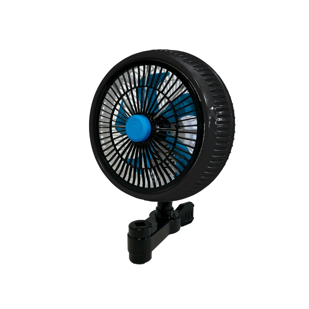 RAM AirFLEX 200 mm (8″) Clip Fan – 25 W Silent Oscillating Fan with 360° Rotating Grill & 90° Oscillating Head – Strong Clip for Tent Poles 16-25 mm
