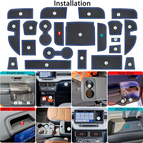 Tapete para Consola Ford Maverick 2022-2025 Azul miniatura 6