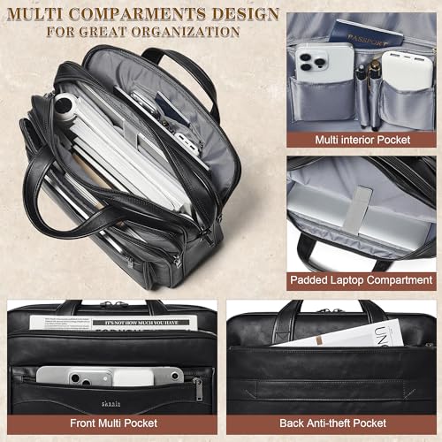 Image of Shrrie Vegan Leather Laptop Bag 17 to 17.3 Inch for Men and Women
