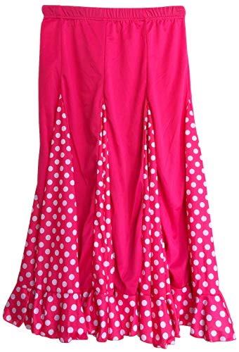 La Señorita Falda de Baile Flamenco Español Niños Rosa Puntos Blancos (Talla 12-9/10 Años)