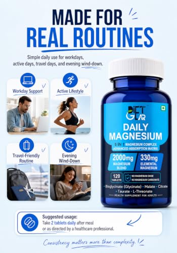 Image of 2000mg Magnesium Glycinate Complex 5 in 1, 330mg Elemental, 120 Tablets | Bisglycinate, Citrate, Malate, Taurate, L-Threonate, NO OXIDE, NO CARBONATE | Sleep, Muscle & Stress Magnesium Supplement