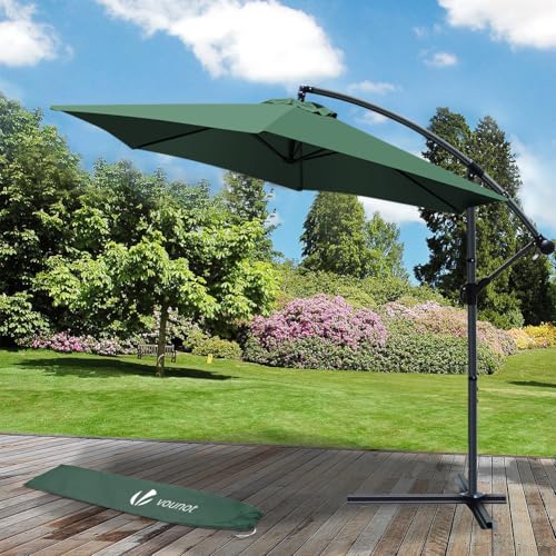 Sombrilla de jardin con manivela parasol excentrico 300 cm y proteccion UV 7