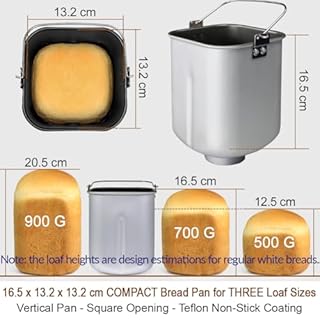 KITCHENARM 29-in-1 SMART Bread Maker Machine UK Model with Gluten Free Setting - 900G 700G 500G Stainless Steel Breadmaker with Recipes for UK - Wholemeal Bread Machine with Homemade Cycle