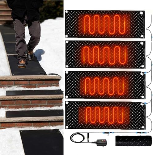階段用雪解けマット 歩道用暖房屋外マット 電気滑り止めゴム雪暖房マット 屋根氷融解マット 階段階段 私道 冬 除雪