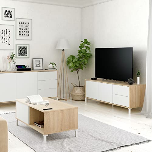 Habitdesign Modulo TV 2 ante e 2 cassetti, mobile