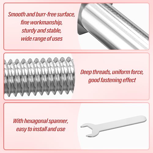 Image of 8PCS 1 /2 inch x 3-1 /2 inch 304 Stainless Steel External Hex Bolt, Half Threads Bolt with Nut and Spanner