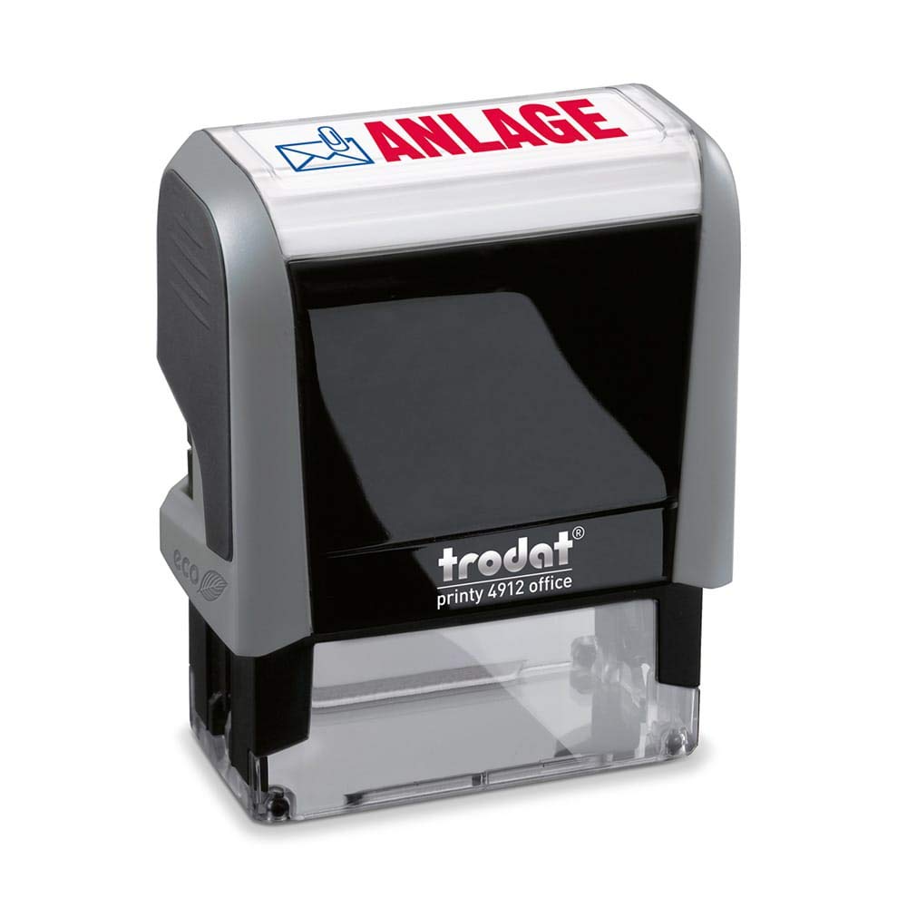 Trodat Office Printy 4912 Self-Inking Text Stamp 47 x 18 mm Blue/Red