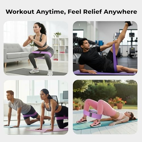 Image of Fabric Resistance (Heavy) Strength for Women & Men, Non-Slip Hip Bands for Glutes, Legs & Squats, Exercise Booty Bands for Workout, Stretching, Toning, Home Gym Fitness, Yoga & Pilates