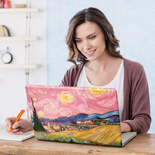 Image of DINKY 15.6 inches Laptop Skin Sticker Netbook Universal Reusable Protector Cover Decal Fits 13 13.3 14 15 15.4 15.6 inch Laptop Protector Notebook, Pink Starry Sky Field