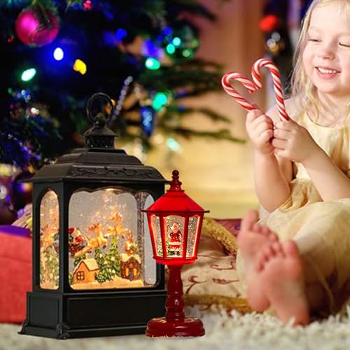 Bola de nieve con luces navideñas y funcionamiento a pilas para mesa 7