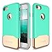 iPhone 7 Case, WYgroup [Vibrance Series] Protective Slider Style Slim Cases Covers For Apple iPhone 7 4.7" inch 2016 SOFT-Interior Scratch Protection Finish - Turquoise/Gold