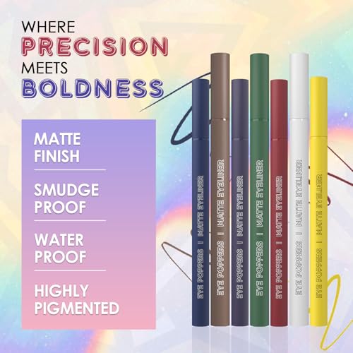 Image of Glam21 Eye Poppers Matte Eyeliner |Smudge Proof and Waterproof Formula | Pen Style Design | Bold & vibrant Shades | High Pigment up to 12 hours | Brownie-0.5gm