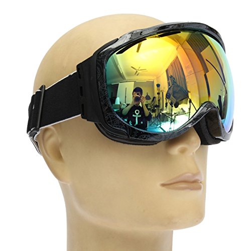 NICOLIE Unisex przeciwmgielne podwójne soczewki UV zimowe wyścigi na zewnątrz snowboard gogle narciarskie okulary przeciwsłoneczne CRG98-2A