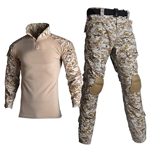 Pantalones cargo y camisa táctica militar de camuflaje para airsoft y travesías de montaña