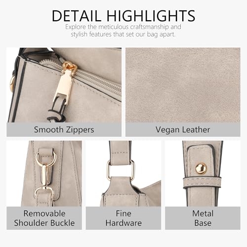 Image of TANTOMI Hobo Crossbody Bags for Women Vegan Leather Purses and Handbags Bucket Bags Ladies Shoulder Purses for Everyday