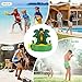 MoKo Dinosaur Sprinkler for Kids-Cute Outdoor Water Toy Spray Swimming Pool Toy with 2 Hose Clamps 3 Nozzles Fun Summer Play Water Toys for Backyard Lawn Garden Game Activities Pet Boys Girls, Green