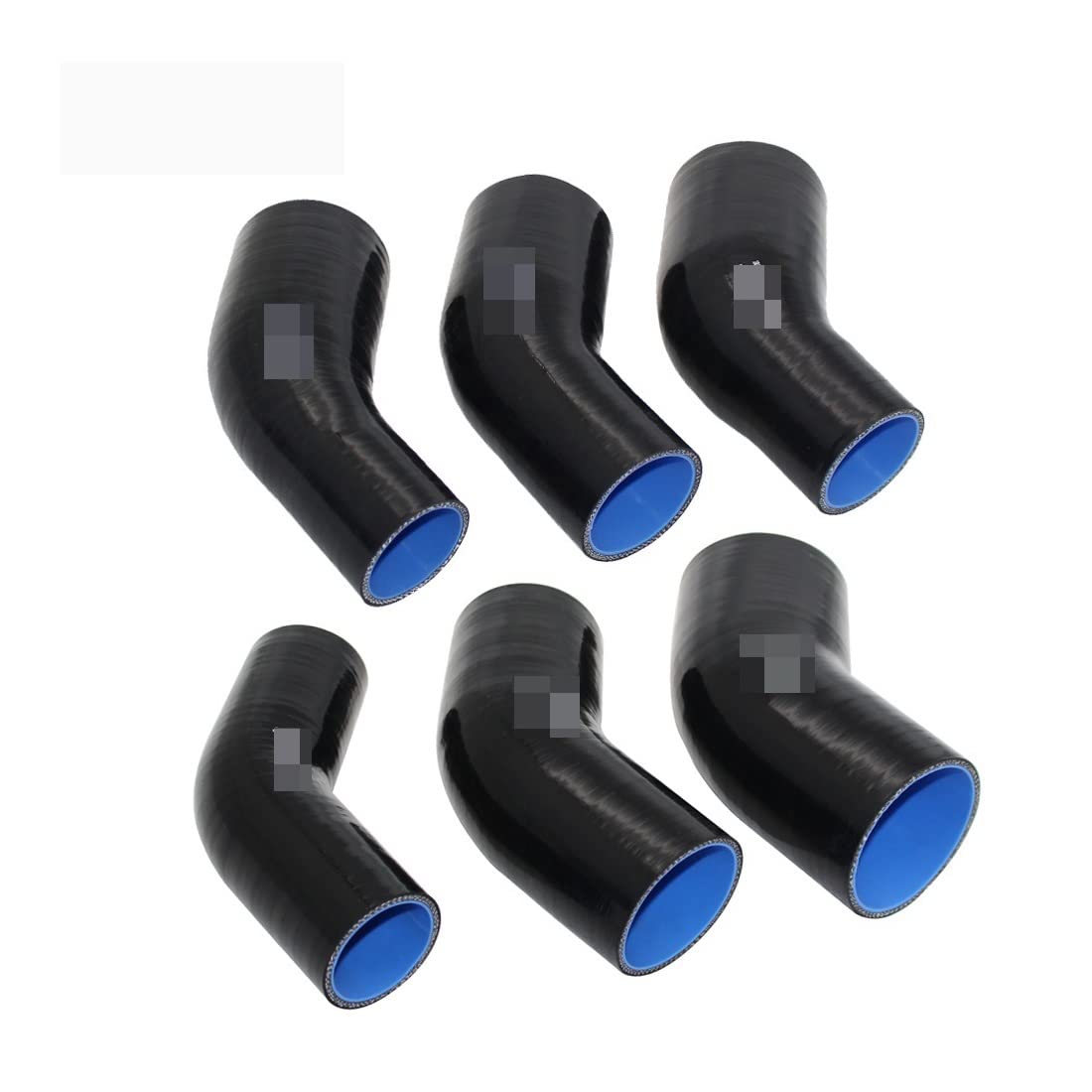 Uniwersalne silikonowe złączki do węża, intercooler, turbo, rura wlotowa, 45 stopni, wiele rozmiarów, czarny (63 mm)