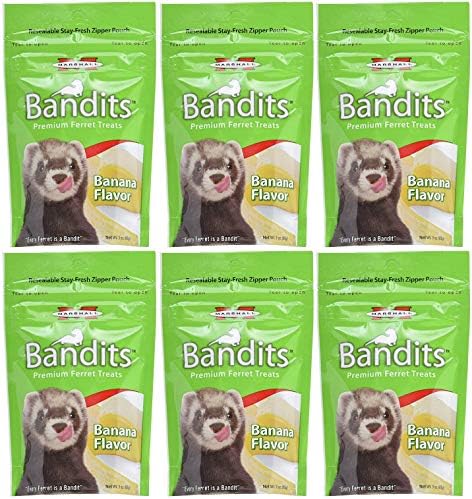 Marshall 6 Pack of Banana Flavor Bandits Ferret Treats, 3 Ounces Each, Made in the USA image 2