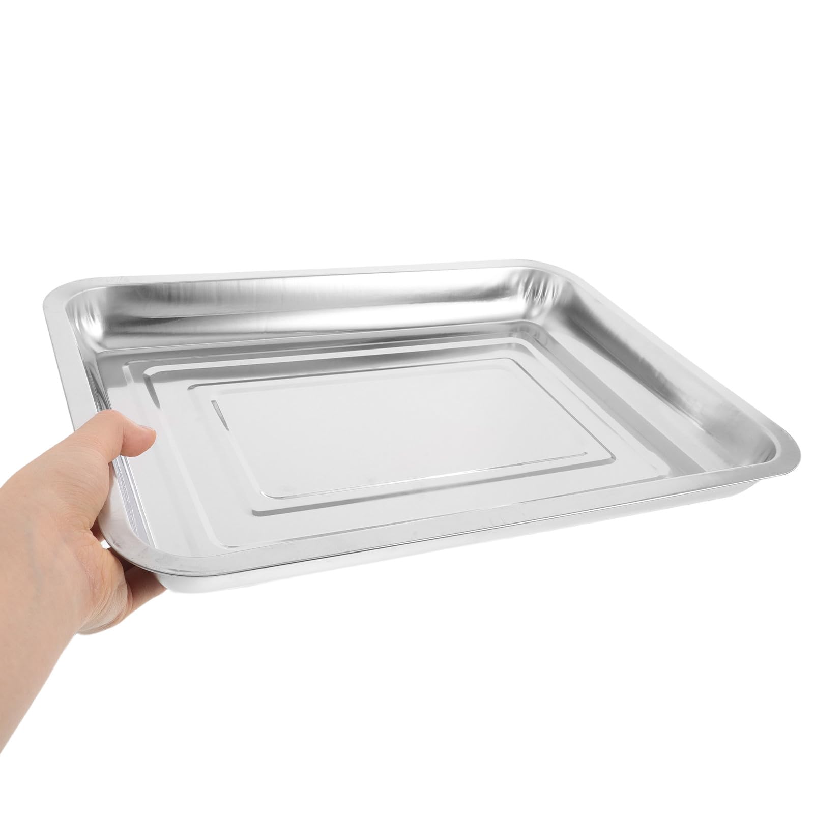 Toyvian Lot de 6 Plateaux de Semis en Acier Inoxydable Portable et Léger pour Jardin Intérieur, Germination Transplantation des Plantes