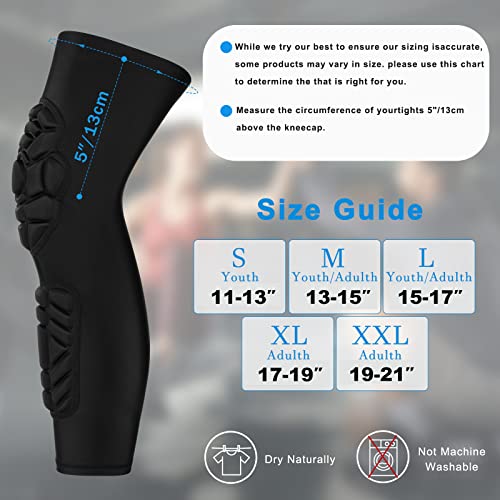 Guozi Knee Braces, [2 Pack] Double Crashproof Knee & Calf Pads, Thigh Compression Leg Sleeves Protection For Youth Adults Sports Football Basketball Volleyball Running Baseball Etc. #TOP6