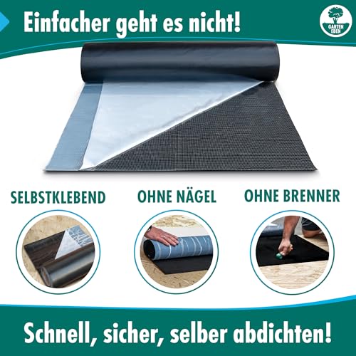Garten Eben - Dachfolie selbstklebend EPDM 1mm - 0,75m x 10m EPDM Folie Dachbahn selbstklebend & wasserdicht für außen kaltselbstklebend 7,5m²