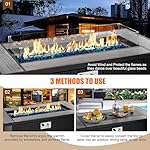 Walsunny 45 inch Outdoor Propane Fire Pit 50,000 BTU Gas Fire Pit Table with Lid, Glass Wind Guard, Waterproof Cover, Rectangle Gas Firepit Table for Garden/Patio, CSA Certification - Image 2