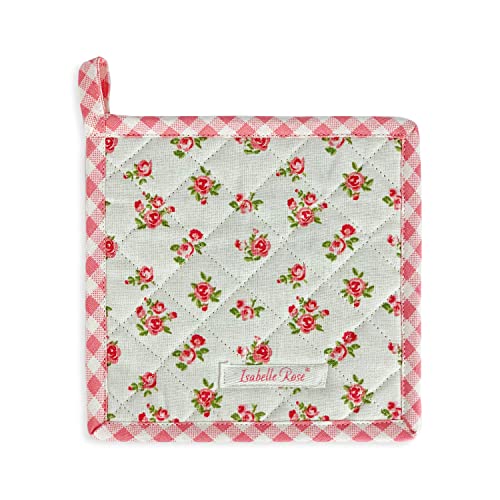 Isabelle Rose Presina Da Cucina Holly Bianca Con Fiori Rosa 20X20 Cm