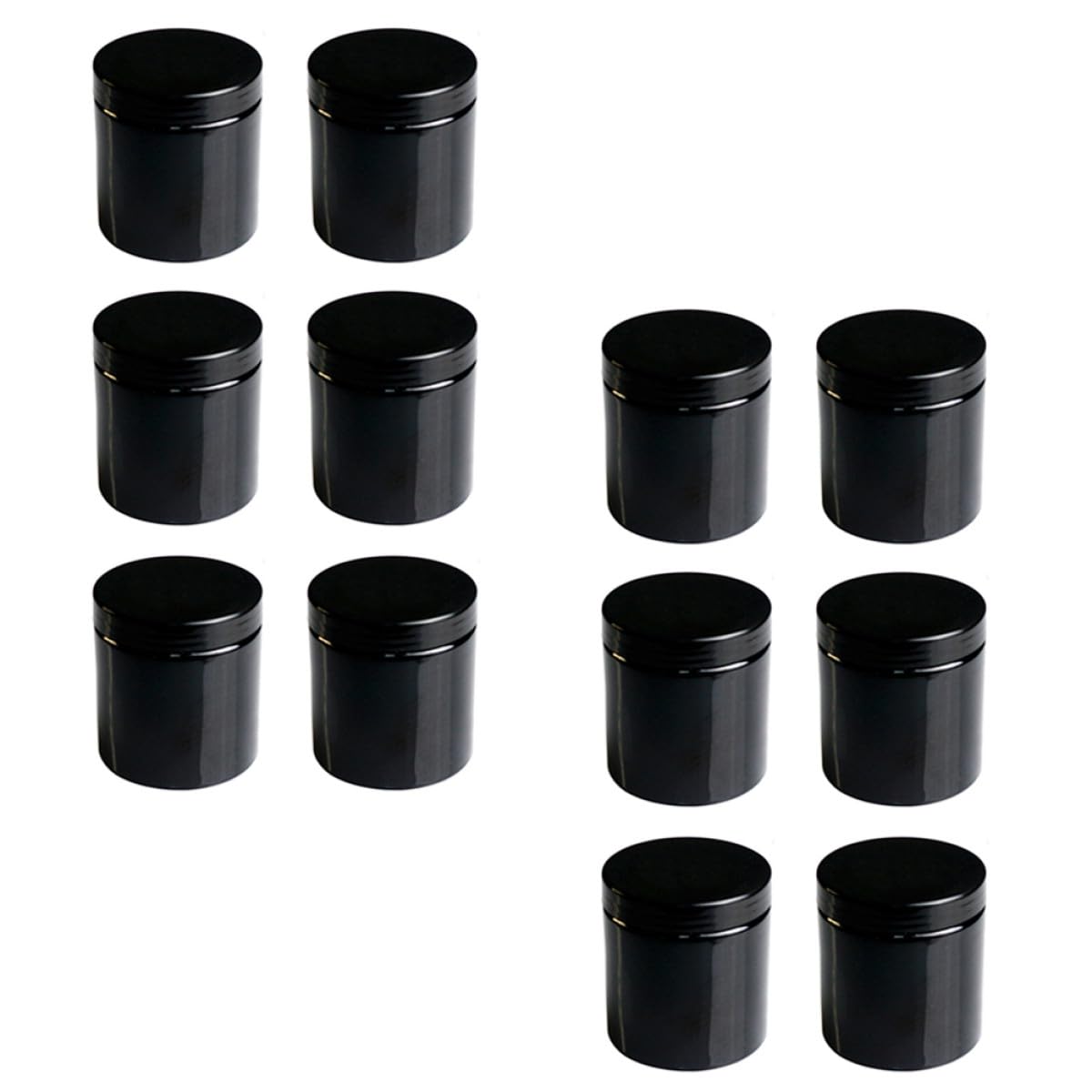 Pots cosmétiques PET 500 ml noir avec large ouverture pour crème et voyage