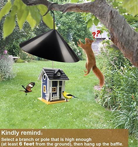 image for Garbuildman Squirrel Baffle for Bird Feeder Pole, Outside Hanging Moun